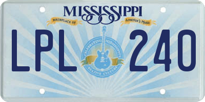MS license plate LPL240