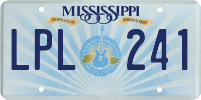 MS license plate LPL241