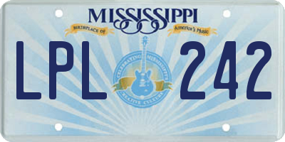 MS license plate LPL242