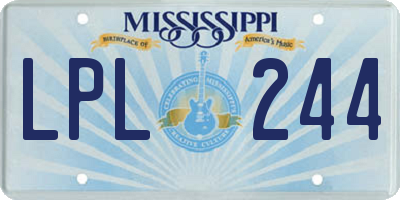 MS license plate LPL244
