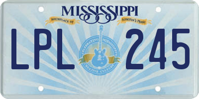 MS license plate LPL245