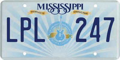 MS license plate LPL247