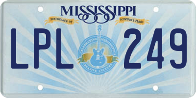 MS license plate LPL249