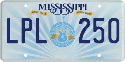 MS license plate LPL250