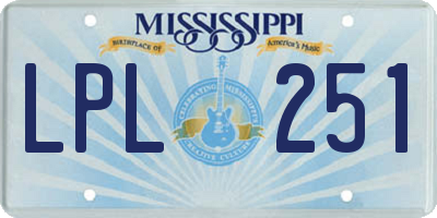 MS license plate LPL251