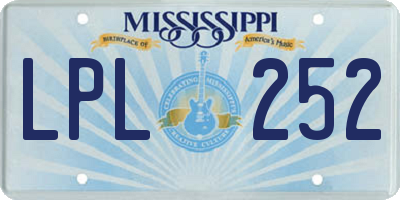 MS license plate LPL252