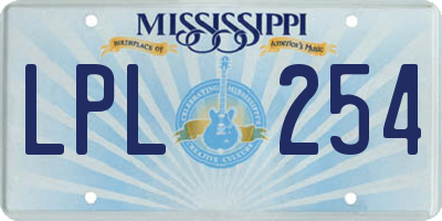 MS license plate LPL254