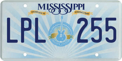 MS license plate LPL255