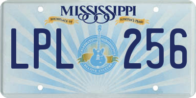 MS license plate LPL256