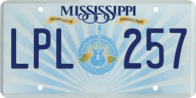 MS license plate LPL257