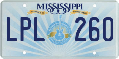 MS license plate LPL260