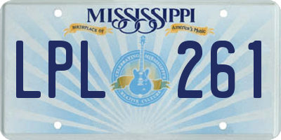 MS license plate LPL261