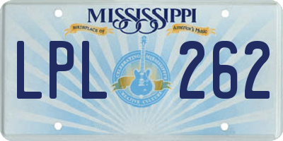 MS license plate LPL262