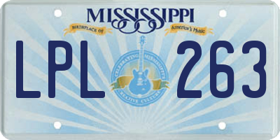 MS license plate LPL263