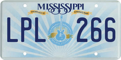 MS license plate LPL266
