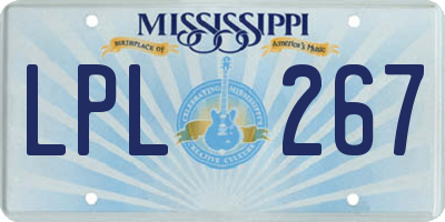 MS license plate LPL267