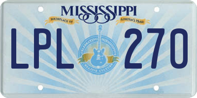 MS license plate LPL270