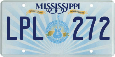 MS license plate LPL272