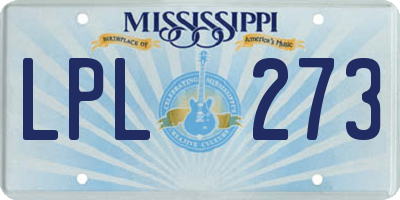 MS license plate LPL273