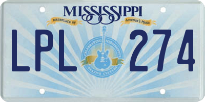 MS license plate LPL274