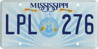 MS license plate LPL276
