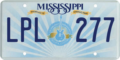 MS license plate LPL277