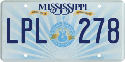 MS license plate LPL278