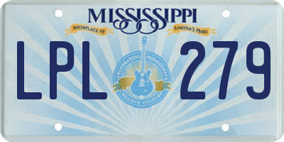 MS license plate LPL279