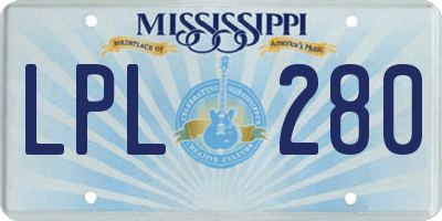 MS license plate LPL280