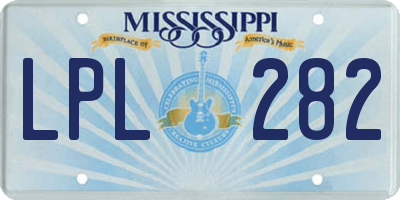 MS license plate LPL282