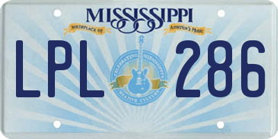 MS license plate LPL286