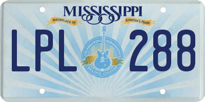 MS license plate LPL288