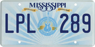 MS license plate LPL289