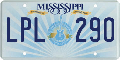 MS license plate LPL290