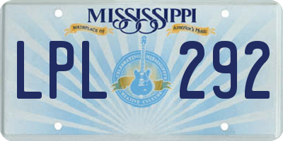 MS license plate LPL292