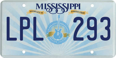 MS license plate LPL293