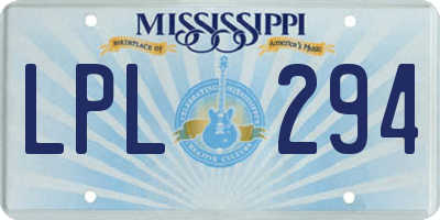 MS license plate LPL294