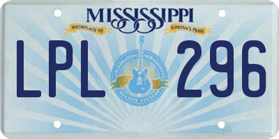 MS license plate LPL296