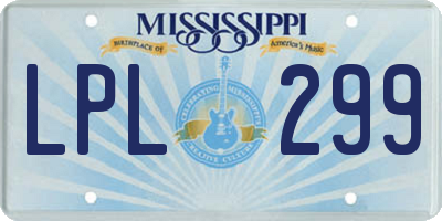 MS license plate LPL299