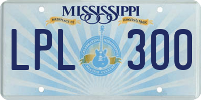 MS license plate LPL300