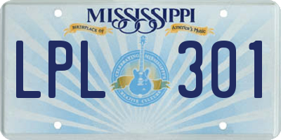 MS license plate LPL301