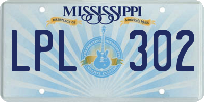 MS license plate LPL302
