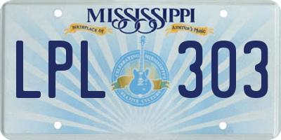 MS license plate LPL303