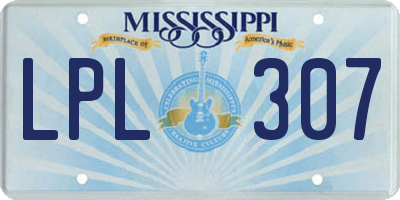 MS license plate LPL307