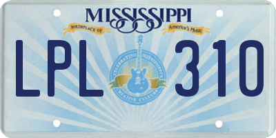 MS license plate LPL310