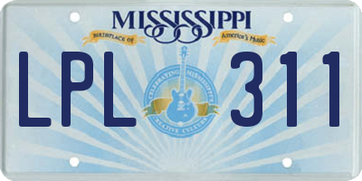 MS license plate LPL311