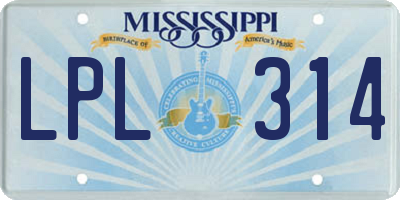 MS license plate LPL314