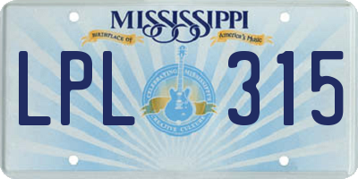 MS license plate LPL315