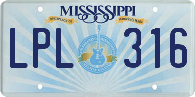MS license plate LPL316