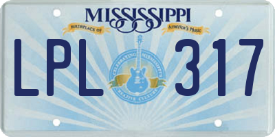 MS license plate LPL317